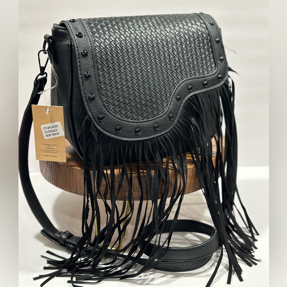 Faux Leather Western Style Shoulder Crossbody Bag